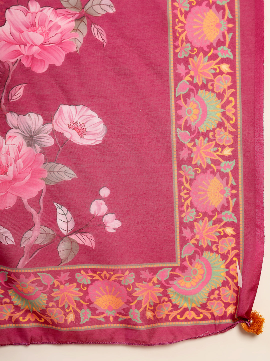 Elegant Purple Lehriya Printed Kurta Palazzo & Dupatta Set