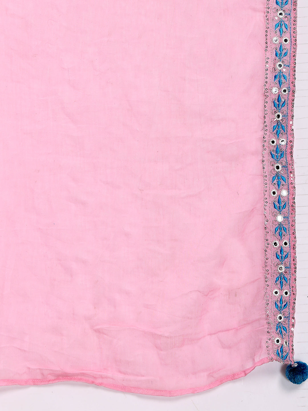 Women Solid Embroidered Cotton Kurta with Pyjama & Dupatta