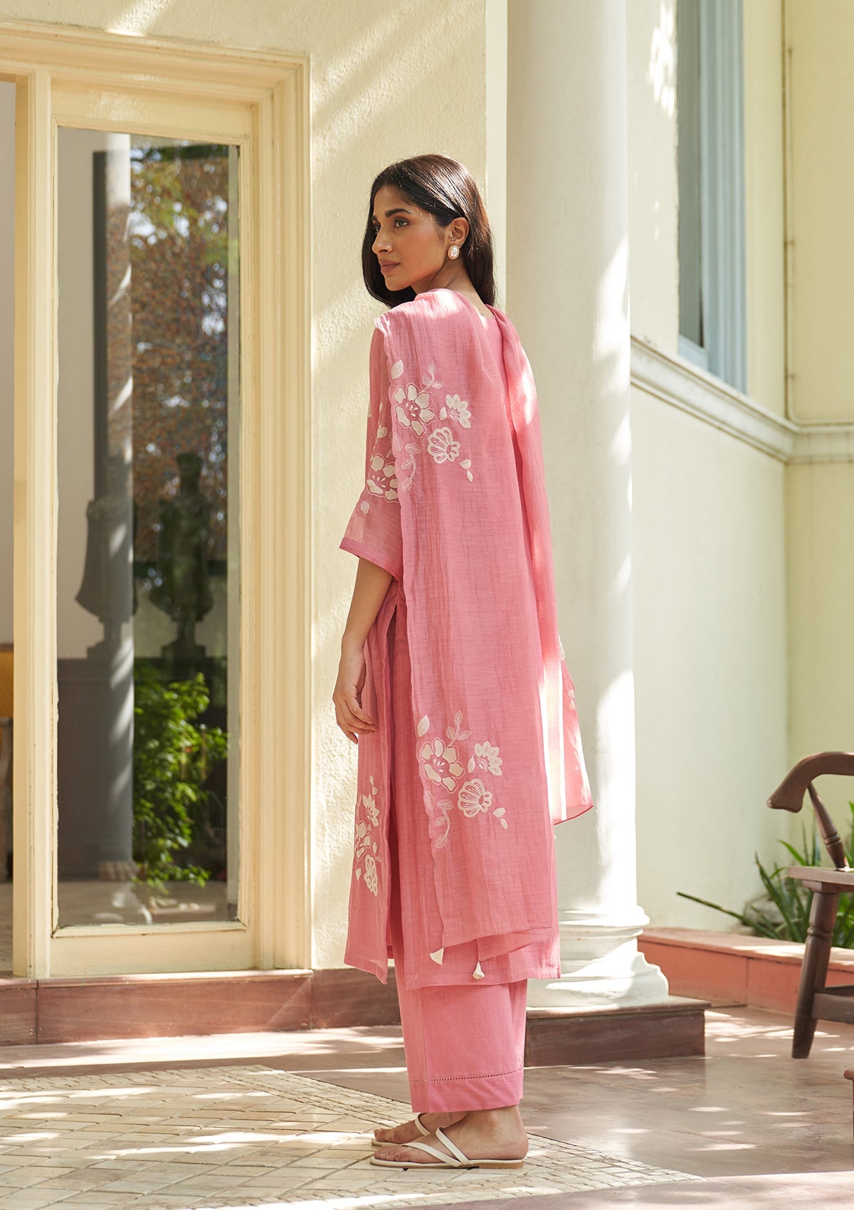 Peony Applique Kurta Set