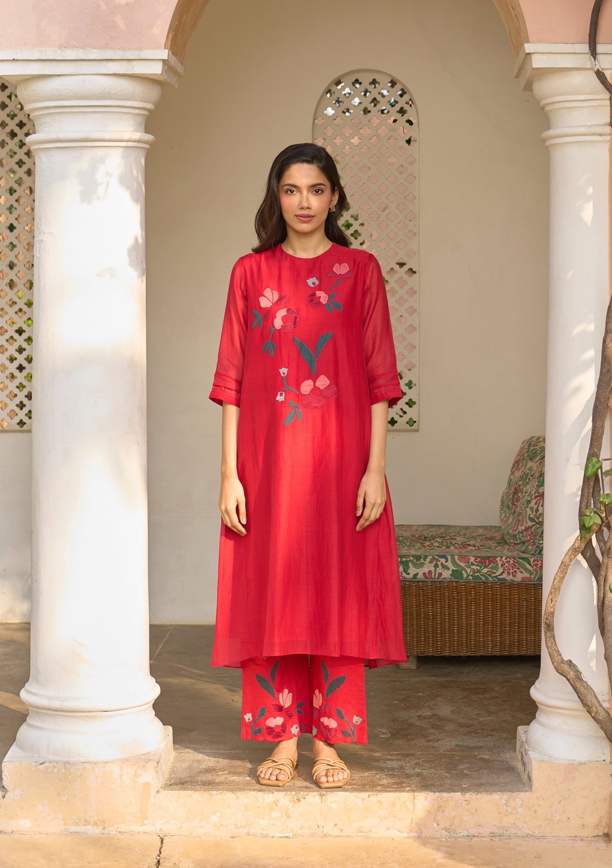 Cherry Red Applique Co-ord Set